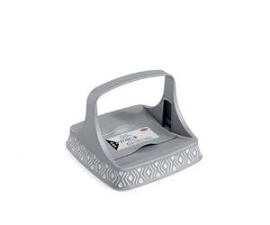 No manufacturer 8003507558021 - Servilletero horizontal Tosca Stone G/B, 22 x 22 x 16,5 cm, de cristal, gris