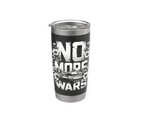 No más guerras tanque con flores paz Vaso térmico de acero inoxidable de doble pared