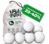 No más hojas para secadora, bolas de lana para secadora, paquete de 6 unidades, bolas ecológicas, bolas de secadora reutilizables, suaviza la ropa de forma natural, reduce el tiempo de secado y la