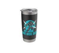 No más señor buen chico gracioso alfa lobo Meme desquiciado Brainrot Vaso térmico de acero inoxidable de doble pared