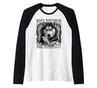 No Más Señor Buen Guy Lobo Meme Husky Humor Camiseta Manga Raglan