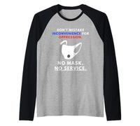 No Mask No Service Social Distance Wash Hands & Face Masks Camiseta Manga Raglan