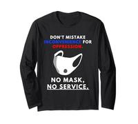 No Mask No Service Social Distance Wash Hands & Face Masks Manga Larga