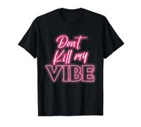 No Mates mi vibra. Camiseta gráfica económica, Hombre, Negro, S