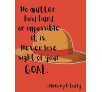 No matter how hard or impossible it is never lose sight of your goal -Writing Journal; 90GSM,Unruled,Paperback