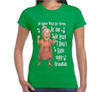 No Matter What Life Throws at Me Old Funny - Camiseta para mujer, Camiseta verde irlandesa con estampado blanco, S