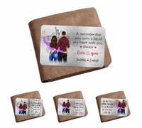 No Matter Where You Are I'll Always Be With You Couple Gifts - Tarjeta de metal personalizada con nombre para pareja, retrato de pareja, tarjeta de metal portátil personalizada para bodas, tarjetas de