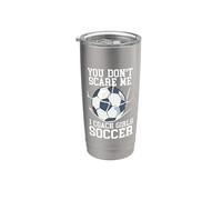 No me asustas, soy entrenador de fútbol femenino, divertido entrenador de fútbol Vaso térmico de acero inoxidable de doble pared