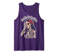 No Me Da La Vida Sugar Skull Humor Frase Graciosa Regalo Camiseta sin Mangas, Hombre, Morado, L
