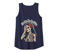 No Me Da La Vida Sugar Skull Humor Frase Graciosa Regalo Camiseta sin Mangas, Mujer, Azul Marino, S