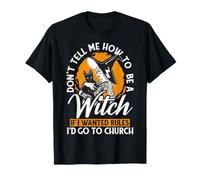 No me digas cómo ser una Bruja Gato de Halloween Witchy Moon Camiseta