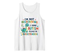No me Estoy portando Mal Tengo Autismo Niños Conciencia Dinosaurio Camiseta sin Mangas