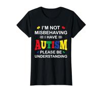 No me Estoy portando Mal, Tengo Conciencia sobre el Autismo Apoyo Autista Camiseta gráfica económica, Mujer, Negro, L
