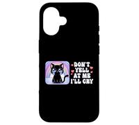 No me grites lloraré Lindo Gato con Arco Iris Carcasa para iPhone 16