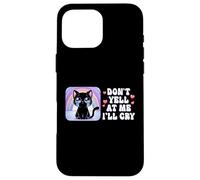 No me grites lloraré Lindo Gato con Arco Iris Carcasa para iPhone 16 Pro MAX