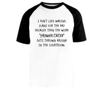 No Me Gusta Hacer Planes Camiseta Beisbol Blanca Unisex Manga Corta Negra Unisex White Baseball T-Shirt Black Short Sleeve