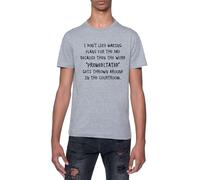 No Me Gusta Hacer Planes Camiseta De Manga Corta con Cuello Redondo Gris para Hombre T-Shirt Short Sleeve Grey Crewneck tee For Men