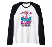 No me Gusta la Gente de la mañana o el café de la Gente Camiseta Manga Raglan