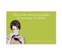 No me gustan las personas de la mañana, las mañanas o las personas Notas adhesivas en verde | Papelería retro