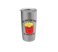 No me gustan los juegos de palabras fritos y detenerme divertido juego de palabras Vaso térmico de acero inoxidable de doble pared