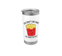 No me gustan los juegos de palabras fritos y detenerme divertido juego de palabras Vaso térmico de acero inoxidable de doble pared