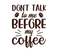 No me hables antes de mi café tipografía Pegatinas de tallado fino 40x51.1cm Incluye kit de película de transferencia Café