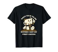 No me hables Antes de mi Primer café Divertido Retro Estilo Camiseta