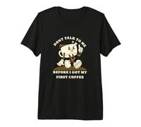No me hables Antes de mi Primer café Divertido Retro Estilo Camiseta Premium