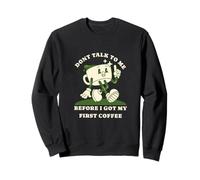 No me hables Antes de mi Primer café Divertido Retro Estilo Sudadera