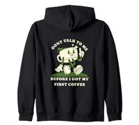 No me hables Antes de mi Primer café Divertido Retro Estilo Sudadera con Capucha