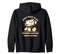 No me hables Antes de mi Primer café Divertido Retro Estilo Sudadera con Capucha