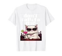 No me hables Cóctel de Gatos Arte de Humor sarcástico Camiseta gráfica económica, Hombre, Blanco, L