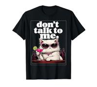 No me hables Cóctel de Gatos Arte de Humor sarcástico Camiseta gráfica económica, Hombre, Negro, XL