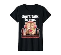 No me hables Cóctel de Gatos Arte de Humor sarcástico Camiseta gráfica económica, Mujer, Negro, L