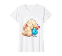 No me hables Cóctel Humor sarcástico Art Bunny Camiseta gráfica económica, Mujer, Blanco, L