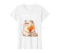 No me hables Cóctel Humor sarcástico Art Kitten Camiseta gráfica económica, Mujer, Blanco, S