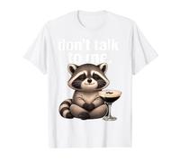 No me hables Cóctel Humor sarcástico Arte Mapache Camiseta gráfica económica, Hombre, Blanco, XL