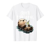 No me hables Cóctel Humor sarcástico Arte Nutria Camiseta gráfica económica, Hombre, Blanco, S