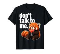 No me hables Cóctel Humor sarcástico Arte Panda Rojo Camiseta gráfica económica, Hombre, Negro, XL