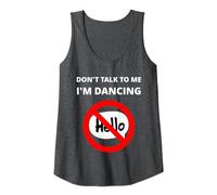 No me hables, Estoy Bailando, Divertido Rave Camiseta sin Mangas, Mujer, Jaspeado Oscuro, XXL