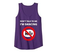 No me hables, Estoy Bailando, Divertido Rave Camiseta sin Mangas, Mujer, Morado, S