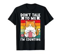 No me hables, Estoy contando Graciosos Gatos tejiendo Camiseta gráfica económica, Hombre, Negro, L