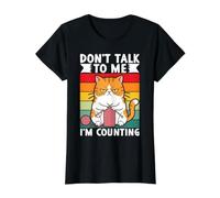 No me hables, Estoy contando Graciosos Gatos tejiendo Camiseta gráfica económica, Mujer, Negro, XL