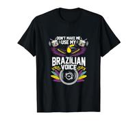No me Hagas Usar mi Voz brasileña - Orgullo Divertido de Brasil Camiseta gráfica económica, Hombre, Negro, M