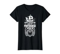 No me Hagas Usar mi Voz Portuguesa - Orgullo Divertido de Portugal Camiseta gráfica económica, Mujer, Negro, S