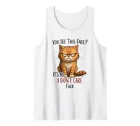 No me Importa la Cara, Gato, Gracioso, indiferente, felino Camiseta sin Mangas