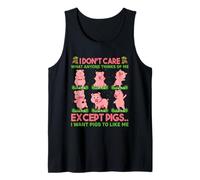 No me Importa lo Que Alguien piense de mí Excepto Cerdos Que Quiero Cerdo Camiseta sin Mangas