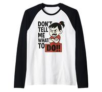 No me mandes Chica Enojada Estilo Retro Camiseta Manga Raglan