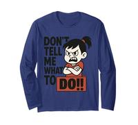 No me mandes Chica Enojada Estilo Retro Manga Larga