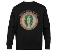No Me Mires Medusa Cuello Redondo Unisex Negro Black Crewneck Unisex Jumper